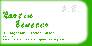 martin bineter business card